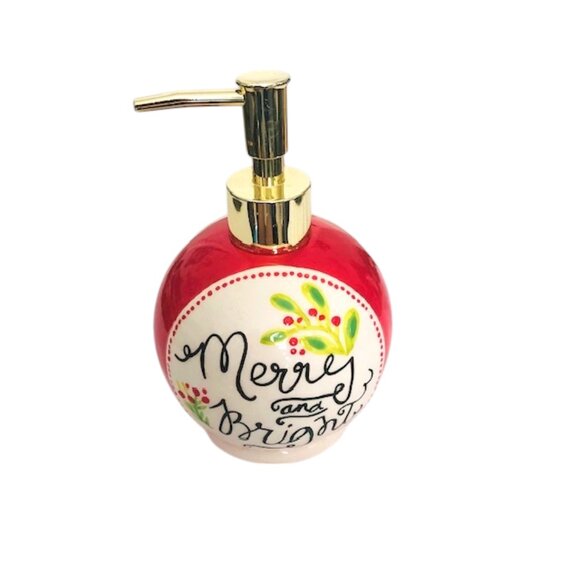 Merry and Bright Ceramic Soap/Lotion Dispenser - Picture 4 of 5